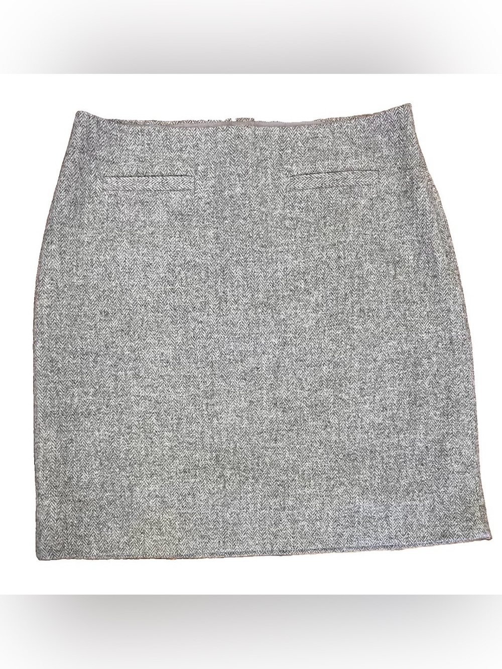 Talbots Gray Wool Blend Herringbone Pencil Skirt